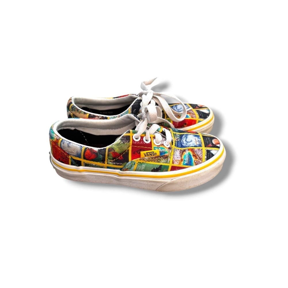Vans x National Geographic Era Kids 13 Multicolor Magazine Cover Canvas Sneakers